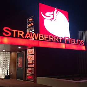 Strawberry Fields adult use recreational marijuana center located in North Pueblo, CO.