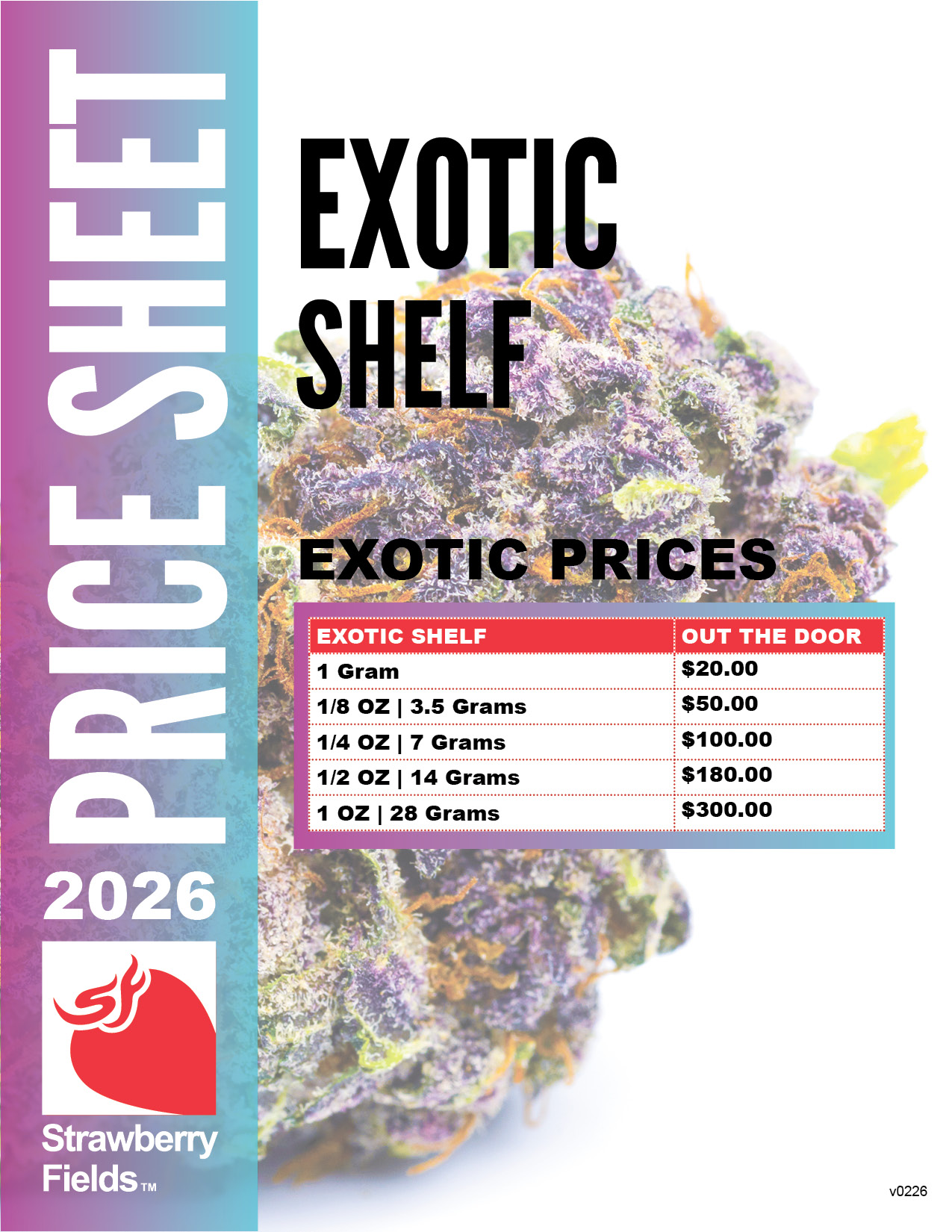 Exotic Cannabis Flower Pricing in Central Pueblo